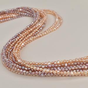 Collar de Perlas de Agua Dulce Naturales de Doble Cara de Calidad Superior, Estilo Barroco, 3 mm, Joyería Semiterminada, Perlas Sueltas - Product Image 4