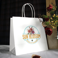 Sacs cadeaux en papier kraft écologiques jetables biodégradables de luxe personnalisés avec poignées torsadées et logo personnalisé pour restaurants et bars