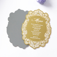 Real-Espejo dorado personalizado, acrílico, para bodas