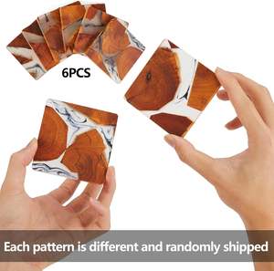 อีพอกซีเรซินและที่รองแก้วไม้ธรรมชาติหนาทนทานกันน้ำสำหรับเครื่องดื่มร้อนและเย็นสำหรับตกแต่งบ้านและสำนักงาน - Product Image 2