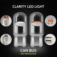 Lampe d'intérieur de voiture entièrement transparente en verre canbus 12v T10 W5W, largeur de lecture, ampoule de plaque d'immatriculation COB T10 LED