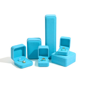 Luxury Black and Pink Velvet Square Custom Logo Printed Jewellery <b>Boxes</b> for <b>Earring</b> Bangle Pendant Ring Packaging - Product Image 2