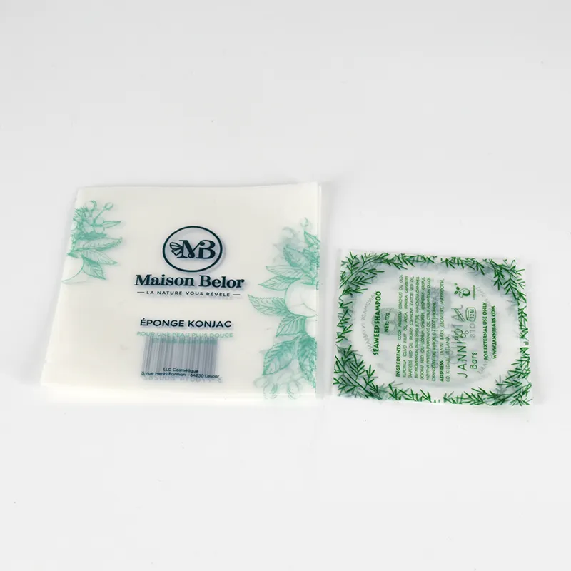 Écologique biodégradable PLA matériel Hôtel Shampooing En Plastique Sacs de Sachet/Impression Personnalisée Lavage À La Main Savon Liquide sac