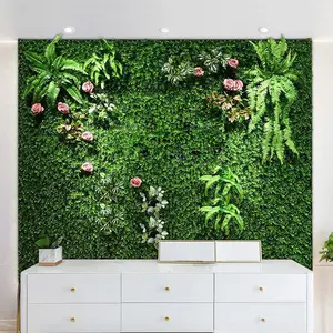 لوح حائط عشب اصطناعي مخصص ديكوري عمودي من النباتات الاصطناعية لديكور المنزل