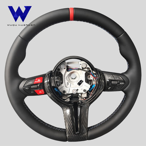 พวงมาลัยหนังคาร์บอนไฟเบอร์สไตล์รถแข่งที่กำหนดเองได้มีเครื่องหมายสีแดงเหมาะสำหรับ F30 BMW F10 G20 M2 M3 <span class=keywords><strong>M5</strong></span> X3รุ่นต่างๆ - Product Image 1