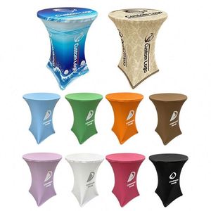 100% Polyester Premium Cocktail Spandex <b>Table</b> Cover Party Decor Bar <b>Table</b> <b>Cloth</b> Ivory Trade Show Cocktail <b>Table</b> <b>Cloth</b> - Product Image 1