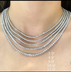 <span class=keywords><strong>Collana</strong></span> Tennis <span class=keywords><strong>Personalizzabile</strong></span> di Lusso con Diamanti Coltivati in Laboratorio 18K per Donna, Uso Quotidiano, <span class=keywords><strong>Collana</strong></span> con Diamanti CVD/HPHT - Product Image 4