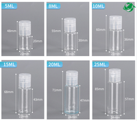 Flacon en plastique PET transparent avec bouchon à clapet de 10 ml et 20 ml, conteneur pour échantillons cosmétiques, flacons de voyage miniatures