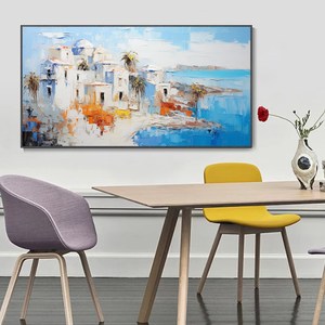 SQ <span class=keywords><strong>mer</strong></span> peinture à l'huile <span class=keywords><strong>paysage</strong></span> méditerranéen humeur Architecture Unique <span class=keywords><strong>paysage</strong></span> naturel peinture été île plage peinture à la main - Product Image 3