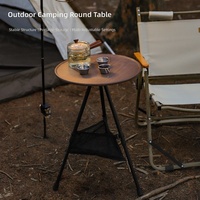 Table de camping pliante portable, ronde, triangulaire, en alliage d'aluminium, pliable, pour pique-nique en plein air, plage, randonnée, table d'appoint