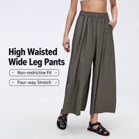 Pantalon Culotte Ample Taille Haute Respirant et Extensible pour Femme – Idéal Bureau et Quotidien