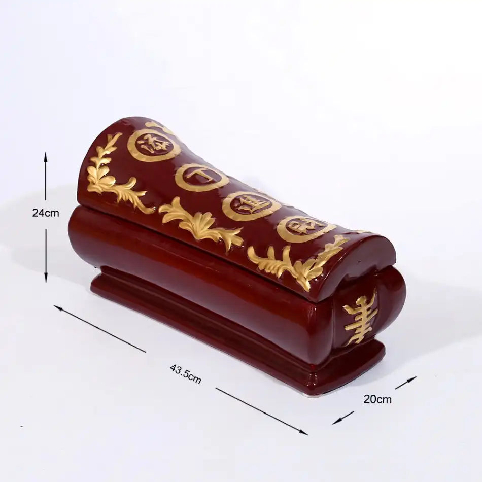 Mükemmel kalite yetişkin insan tabut 43cm altın kutu seramik tabut cenaze kullanımı