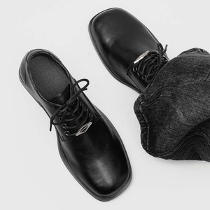 Chaussures Derby Décontractées Noires à Lacets pour Hommes 2026 – Style Rétro Britannique Sophistiqué – Chaussures de Ville de Luxe de Créateur - Product Image 1