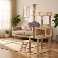 MEEW All-in-One Woll-Glas Umweltfreundlicher Langlebiger Katzenbaum Geschlossenes Katzenhaus Transparente Raumkapsel Kippsicherer Stabiler Karton