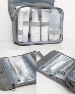 Travelsky tas perlengkapan mandi berpergian, tas kosmetik berpergian kapasitas besar portabel tahan air dengan Logo cetak kustom