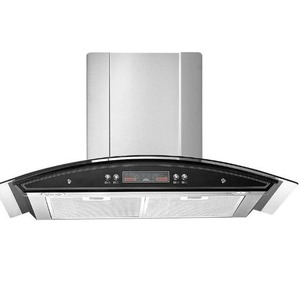 Hotte aspirante Kuchinar à verre incurvé 60 cm murale en acier inoxydable argenté Classe A Énergie pour usage hôtelier - Product Image 4