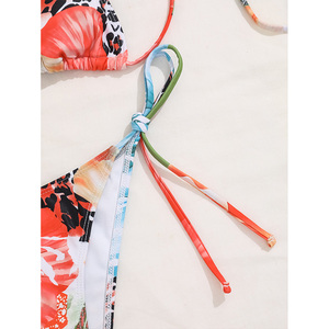 Conjunto <span class=keywords><strong>de</strong></span> Bikini <span class=keywords><strong>de</strong></span> 3 Piezas con Estampado Floral para Mujer, con Pareo, Bikini Triangular con Tiras, Traje <span class=keywords><strong>de</strong></span> <span class=keywords><strong>Baño</strong></span> para Playa <span class=keywords><strong>de</strong></span> Verano - Product Image 5