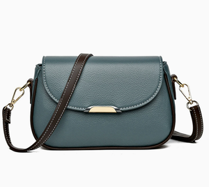 Pebbled PU Leather Zipper Closure <b>Crossbody</b> <b>Bag</b> Flap Messenger Handbag <b>Waterproof</b> up 1L Capacity Shoulder Purse for Daily Travel - Product Image 6