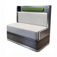 Banquette de restaurant à double dossier au design moderne, banquette rembourrée sur mesure pour café, hôtel, commerce
