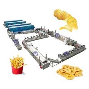 Linha de processamento industrial de batatas fritas para instalação no local, planta de produção de batatas fritas congeladas