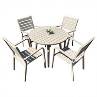 Ensemble bistrot table et chaises design nordique peu encombrant, pliable, imperméable, empilable, mobilier de patio extérieur pour petits espaces