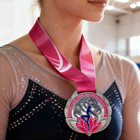 Vente en gros Nouveau style de médailles en argent Médailles personnalisées de gymnastique rythmique Prix sportif Honneur Souvenir Ruban Cadeau Modèle de haute qualité
