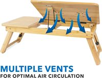 Table de petit déjeuner réglable pliable Plateau pour ordinateur portable en bambou naturel écologique