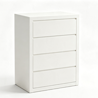 Armoire de classement blanche à 4 tiroirs avec serrure, coffre de rangement verrouillable pour bureau, organisateur de documents pour chambres