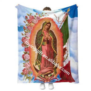 Manta de Franela Estampada Personalizada con Diseño Nuevo al por Mayor, Regalo para Entusiastas de la Virgen María de Guadalupe - Product Image 4