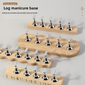 Support magnétique carré en bois fait main pour faux ongles, base d'entraînement, présentoir et rangement pour vernis à ongles - Product Image 1