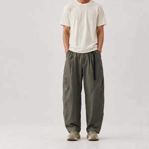 Pantalon Harem Vert Olive Homme/Femme, Taille Élastique Ceinturée, Coupe Ample, Décontracté, Respirant, Léger, pour Activités de Plein Air - Product Image 2
