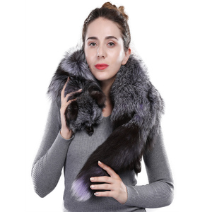 <span class=keywords><strong>Sciarpa</strong></span> e Mantella Invernale in Pelliccia di Volpe Rossa Intera, Scialle Traspirante alla Moda per <span class=keywords><strong>Donna</strong></span> - Product Image 6