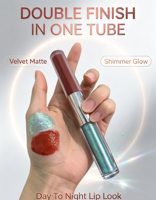 Gloss à lèvres caméléon double embout, rouge à lèvres liquide mat et maquillage pour les lèvres scintillant, marque privée, logo personnalisé, vente en gros