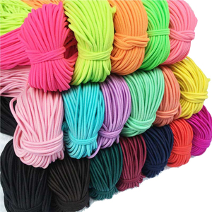 Cordón Elástico <span class=keywords><strong>de</strong></span> Poliéster y Goma, Colorido, Personalizado OEM, 2mm <span class=keywords><strong>de</strong></span> Grosor, para Calzado, Bolsas y Prendas - Product Image 1