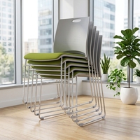 Chaise de conférence empilable en gros, structure métallique, sans accoudoirs, pour salle de réunion, bureau, formation, visiteurs