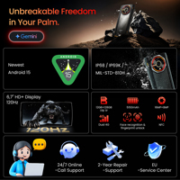 Directo de Fábrica, Teléfono Resistente LAGENIO Panther2 4G GSM, 5150mAh, Cámara de 16MP, Pantalla de 6.7 Pulgadas y 120Hz, Huella Dactilar, SOS, Móvil Francés Android
