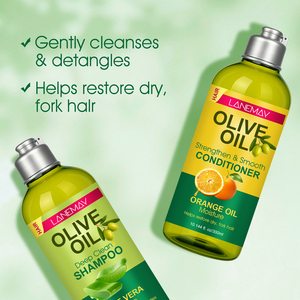 Ensemble Shampooing et Après-Shampooing à l'Huile d'Olive : Nettoie Doucement, Démêle, Restaure la Consistance des Cheveux Secs, Épaissit et Réduit les Pointes Fourchues, Lisse les Cheveux - Product Image 4