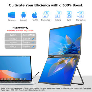 15.6 "portatile IPS pieghevole doppio impilato Monitor 1080P FHD schermo per Laptop incorporato supporto singolo Monitor triplo - Product Image 3