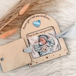 Keepsake <b>Picture</b> <b>Frame</b> Gift for New Parents Personalized Surprise Request <b>Box</b> With Baby Photo - Product Image 1