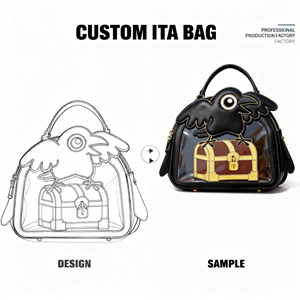 Mochila de exhibición estilo Harajuku con ventana transparente, diseño de monstruo de dibujos animados kawaii, personalizada OEM, grande, con forma de anime, estilo Ita Bag - Product Image 4