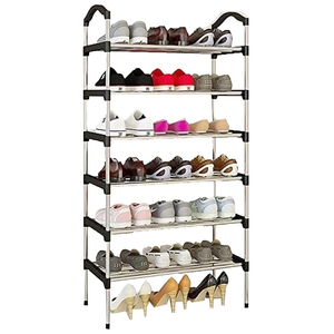 Multifunctional Adjustable Metal Shoe <b>Rack</b> Multi Purpose Shoe Organizer Space Saving Free Standing Shoe Shelf for Entryway - Product Image 1