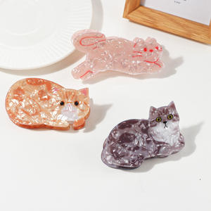 Koreisi กิ๊บติดผมระดับไฮเอนด์สำหรับผู้หญิงกิ๊บติดผมดีไซน์ฉลามและแมวน่ารักมีที่หนีบผมด้านหลังรูปการ์ตูน - Product Image 4