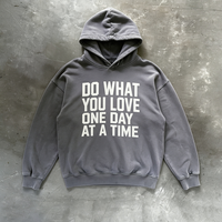 Sweat à capuche personnalisé surdimensionné en molleton français avec logo imprimé DTG, effet délavé vintage, fabriqué en Chine
