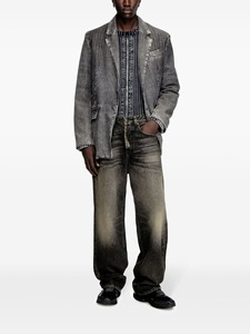 กางเกงยีนส์วินเทจทรงแบ็กกี้ตรงสไตล์ไฮสตรีทสำหรับผู้ชายพิมพ์โลโก้ตามสั่งพิมพ์ลายปักลายฮิปฮอปแรงบันดาลใจสำหรับฤดูร้อน - Product Image 4