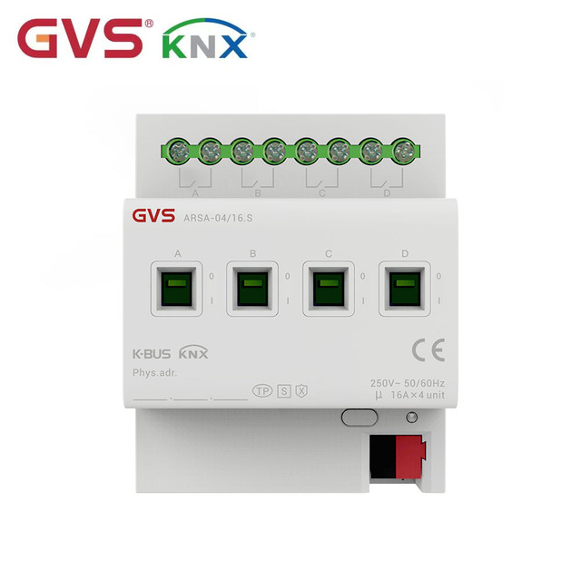 Professional 4-Fold GVS KNX Switch Actuator with Secure for Smart Home Building Lighting Control System