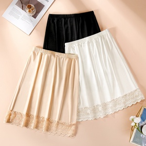 <span class=keywords><strong>Falda</strong></span> interior de encaje para mujer, extensora de <span class=keywords><strong>falda</strong></span> larga, peto <span class=keywords><strong>con</strong></span> cintura elástica para vestido - Product Image 6