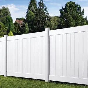 Plastik UV dayanıklı beyaz renk çiftlik bahçe gizlilik pvc vinil çit panelleri