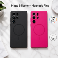 Étui de téléphone magnétique en silicone antichoc de luxe avec finition mate pour S24 S25 S26 Ultra, fin et souple, anti-poussière et protecteur