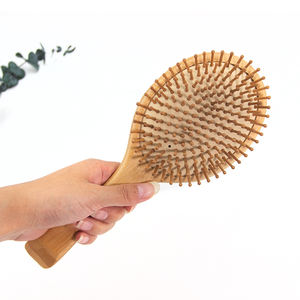 Spazzola Piatta per Capelli in Bambù Naturale Private Label con Cuscinetto d'Aria all'Ingrosso Spazzola Districante in Bambù di Alta Qualità - Product Image 3