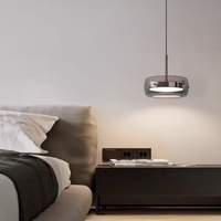 Lustre de salle à manger en verre postmoderne nordique, simple et minimaliste, lustre de chevet de chambre à coucher, design de créateur